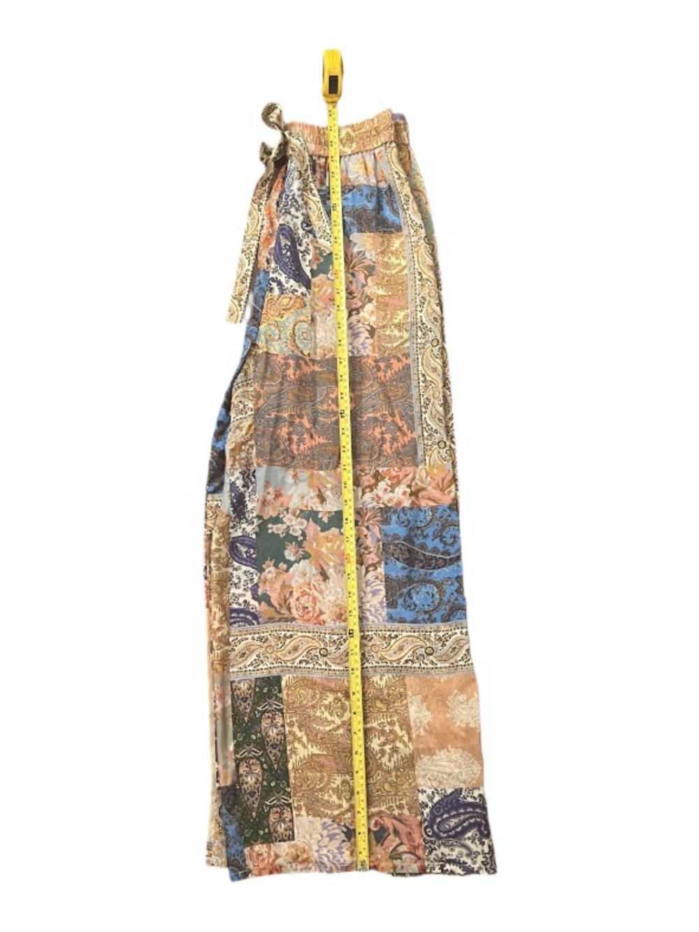 😮ZIMMERMANN Flowy 100% Silk “Devi” Pants - Patchwork Print - Size 1 - Picture 4 of 10